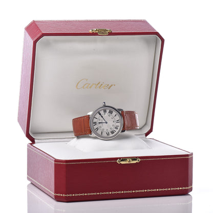 Cartier Stainless Steel Alligator 29mm Ronde Solo Quartz Watch Brown 10 of 10