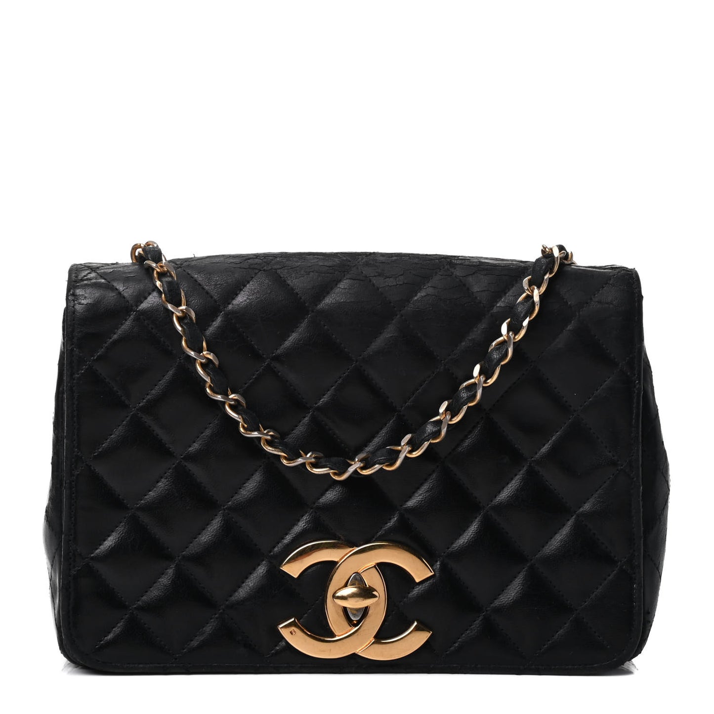Lambskin Quilted Flap Bag Black