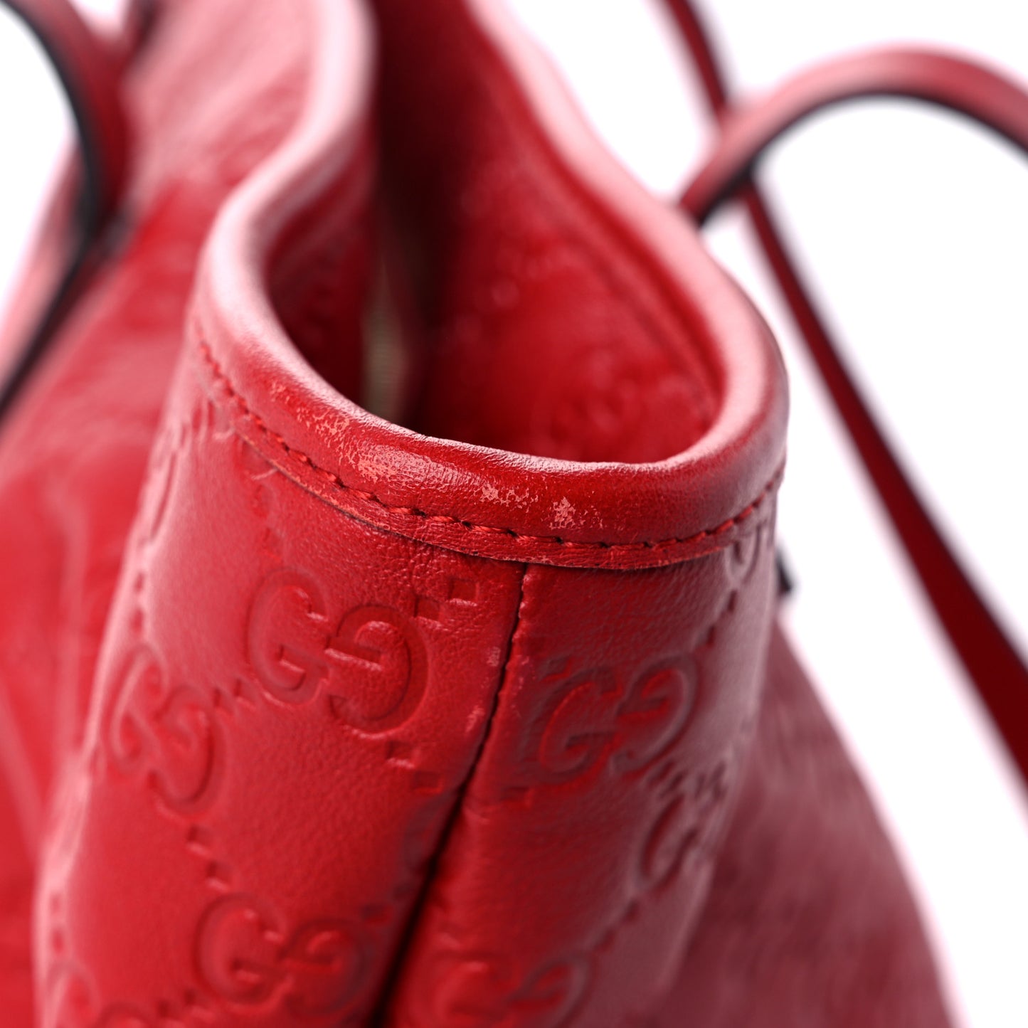 Guccissima Medium Zippered Shopping Tote Red
