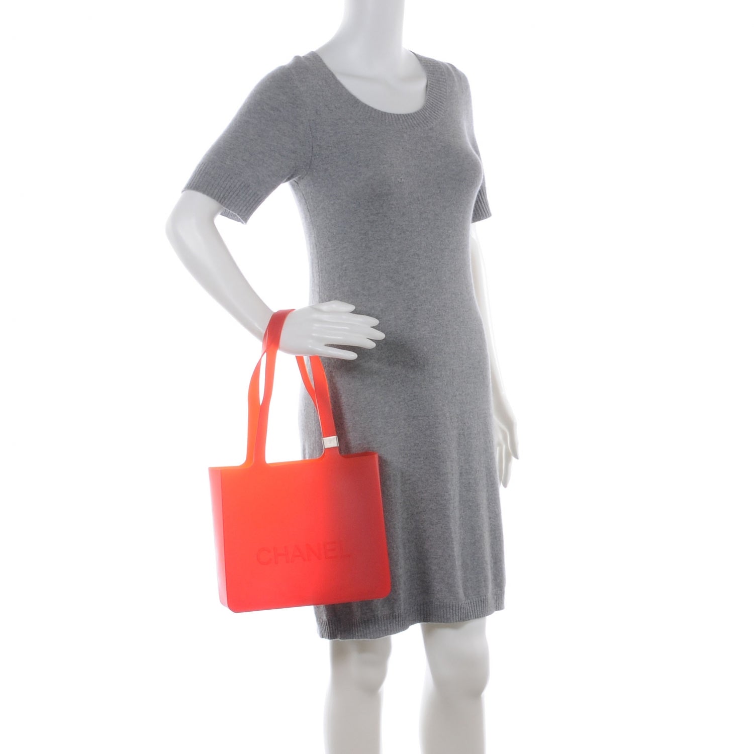 Chanel Jelly Rubber Small Tote Orange 2 of 8