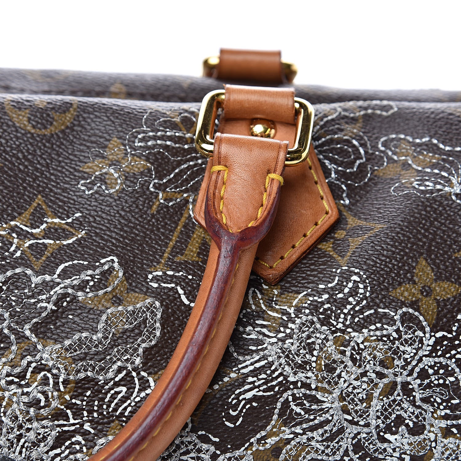 Louis Vuitton Monogram Dentelle Speedy 30 Silver 18 of 20