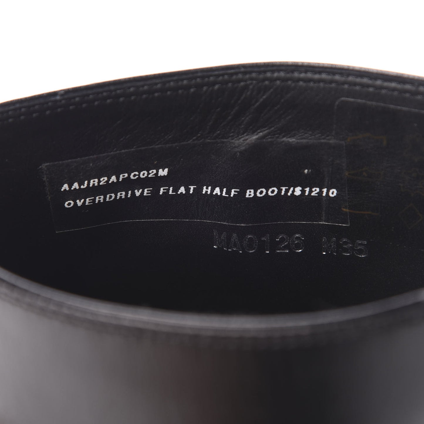 Calfskin Overdrive Flat Half Boots 35 Black