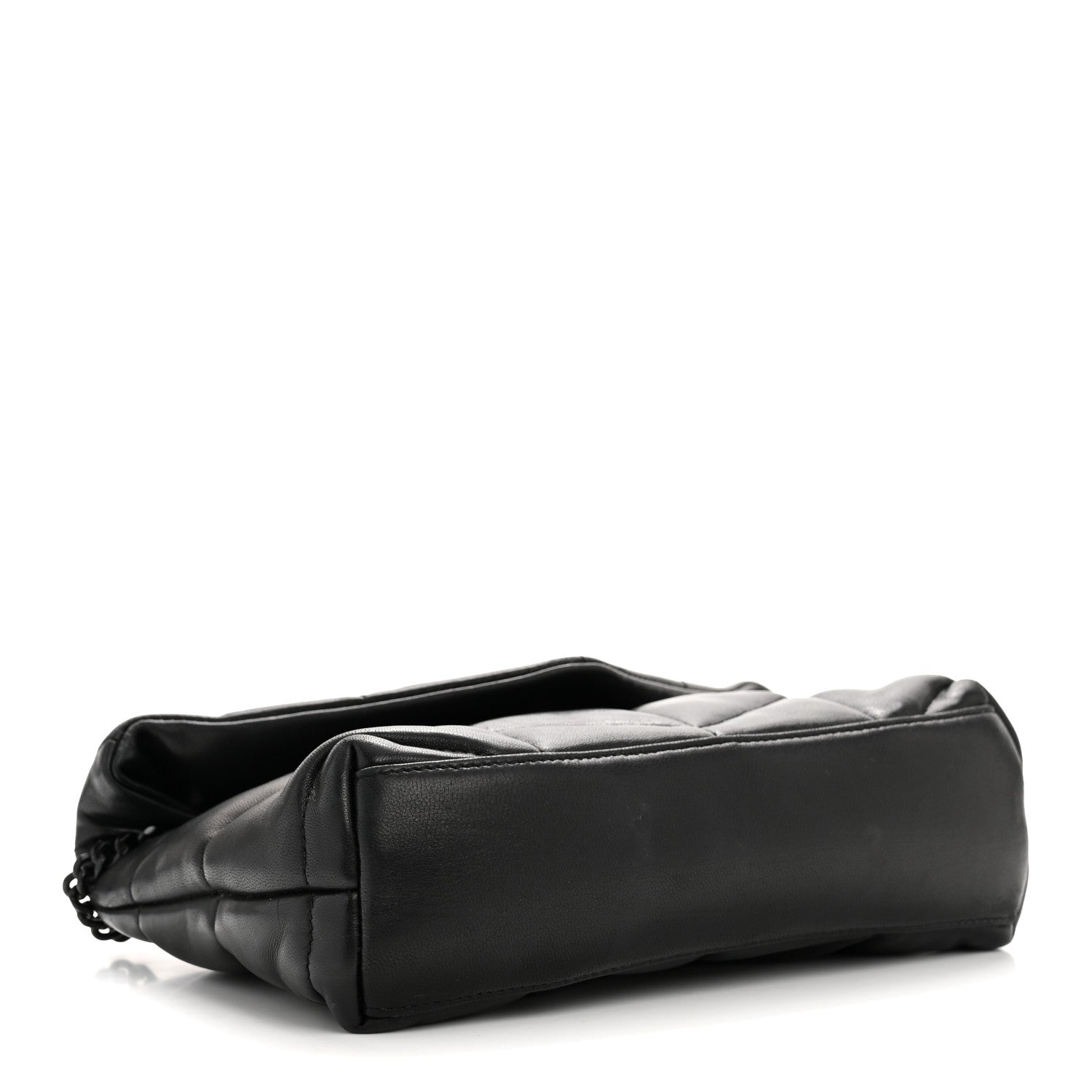 Saint Laurent Lambskin Quilted Toy Loulou Puffer Monogram Monochrome Chain Satchel Black 4 of 12