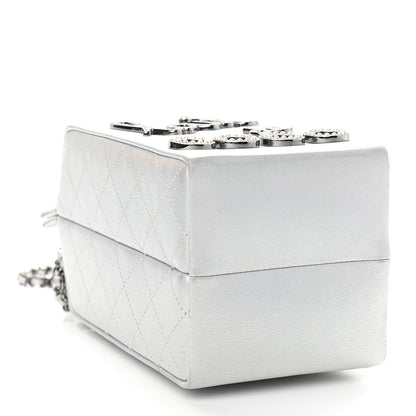 Chanel Metallic Goatskin Lait de Coco Milk Carton Bag Silver 4 of 9