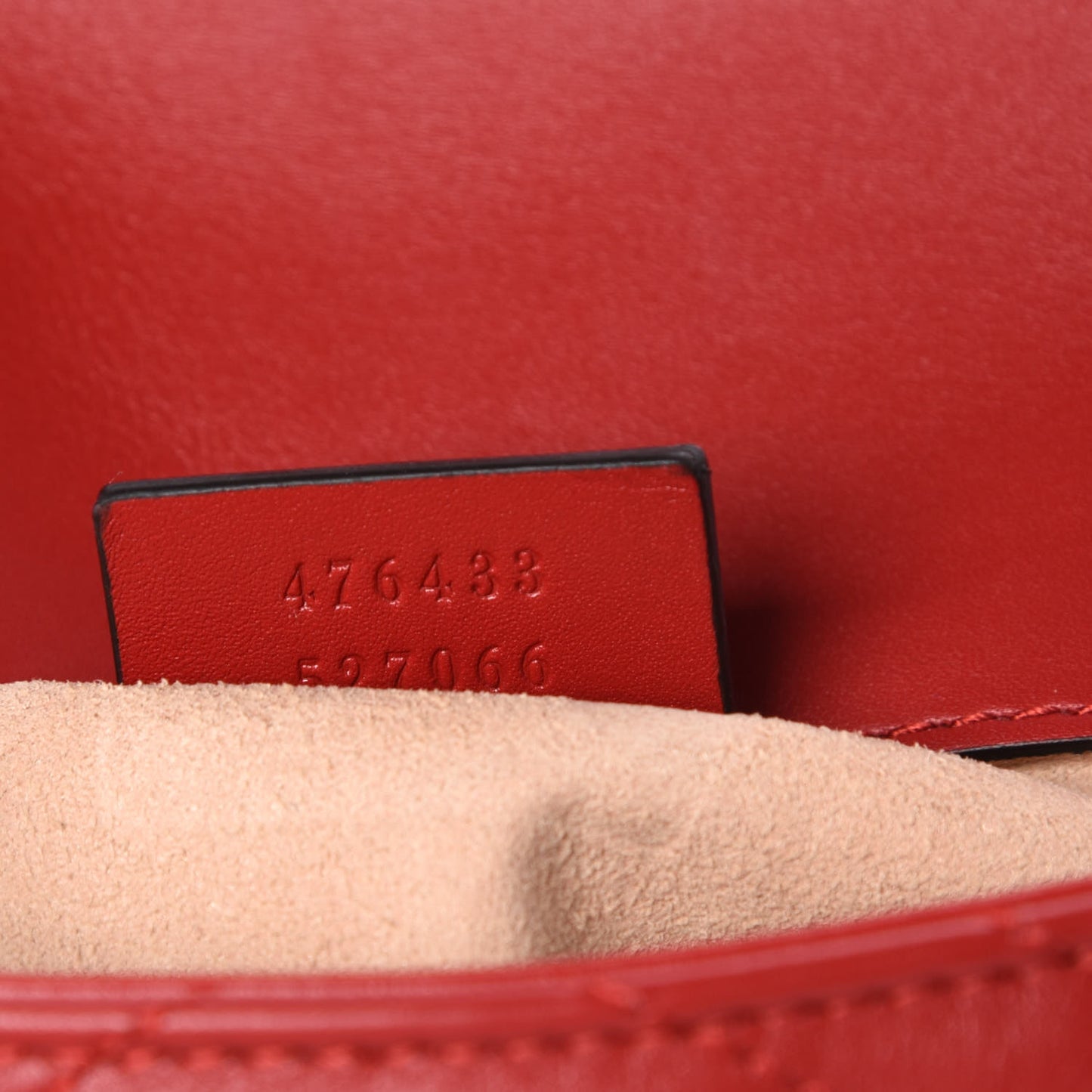 Calfskin Matelasse Super Mini GG Marmont Shoulder Bag Hibiscus Red