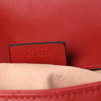 Gucci Calfskin Matelasse Super Mini GG Marmont Shoulder Bag Hibiscus Red 9 of 10