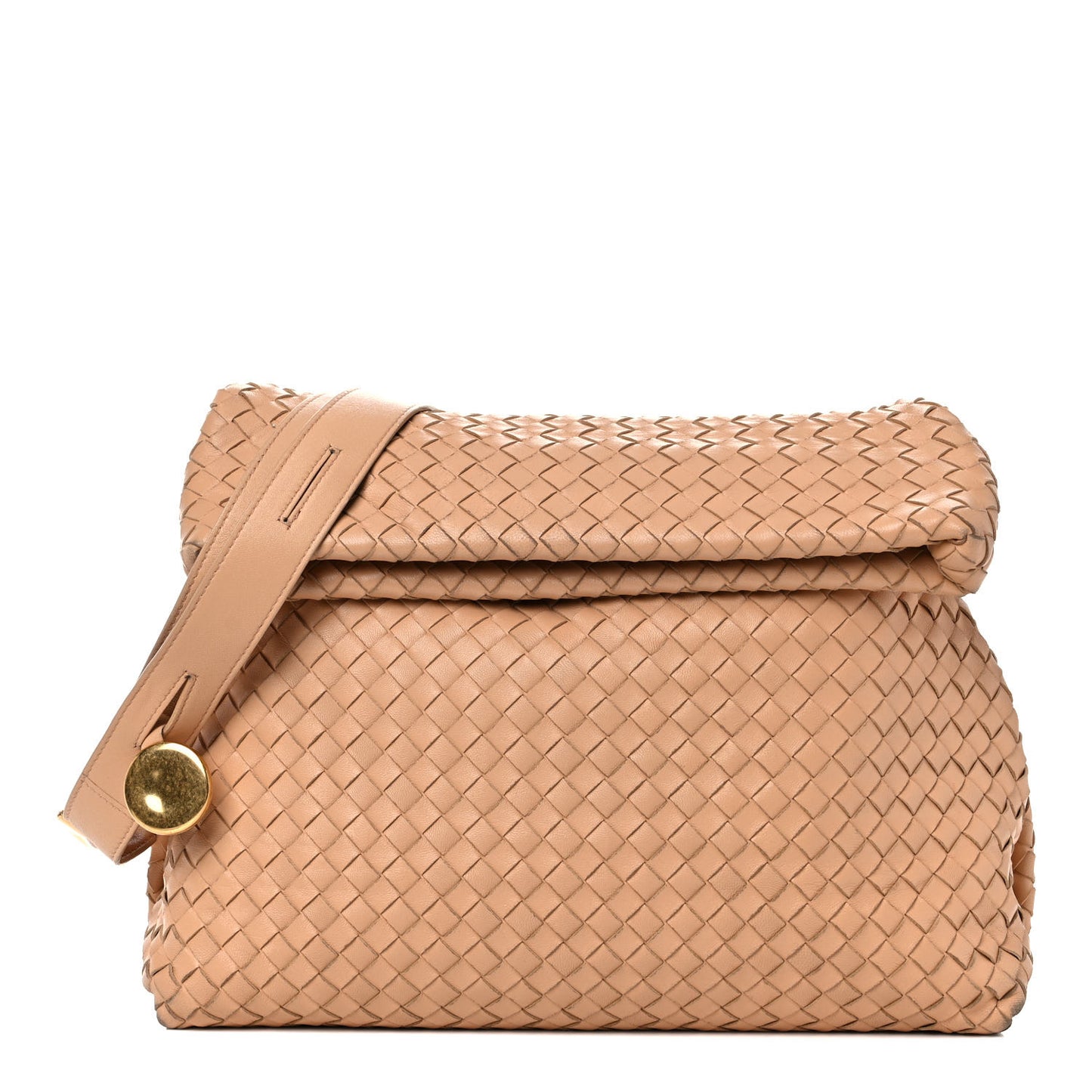 Nappa Intrecciato The Fold Crossbody Almond