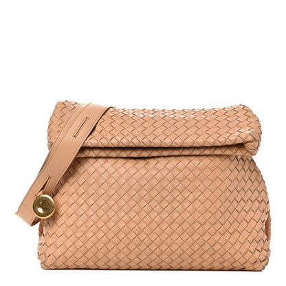 Bottega Veneta Nappa Intrecciato The Fold Crossbody Almond 1 of 24
