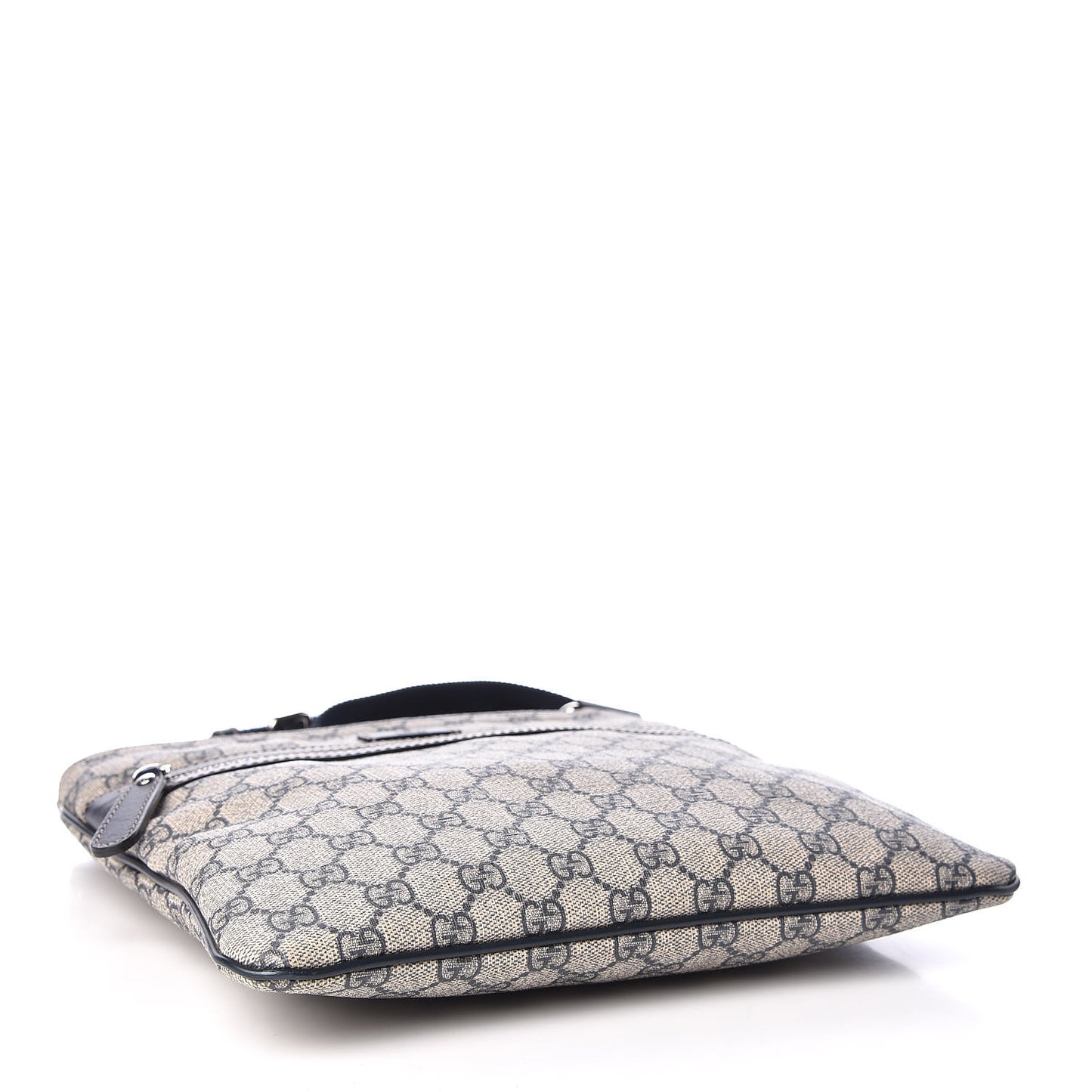 GG Supreme Monogram Small Flat Side Zip Messenger Bag Beige Blue