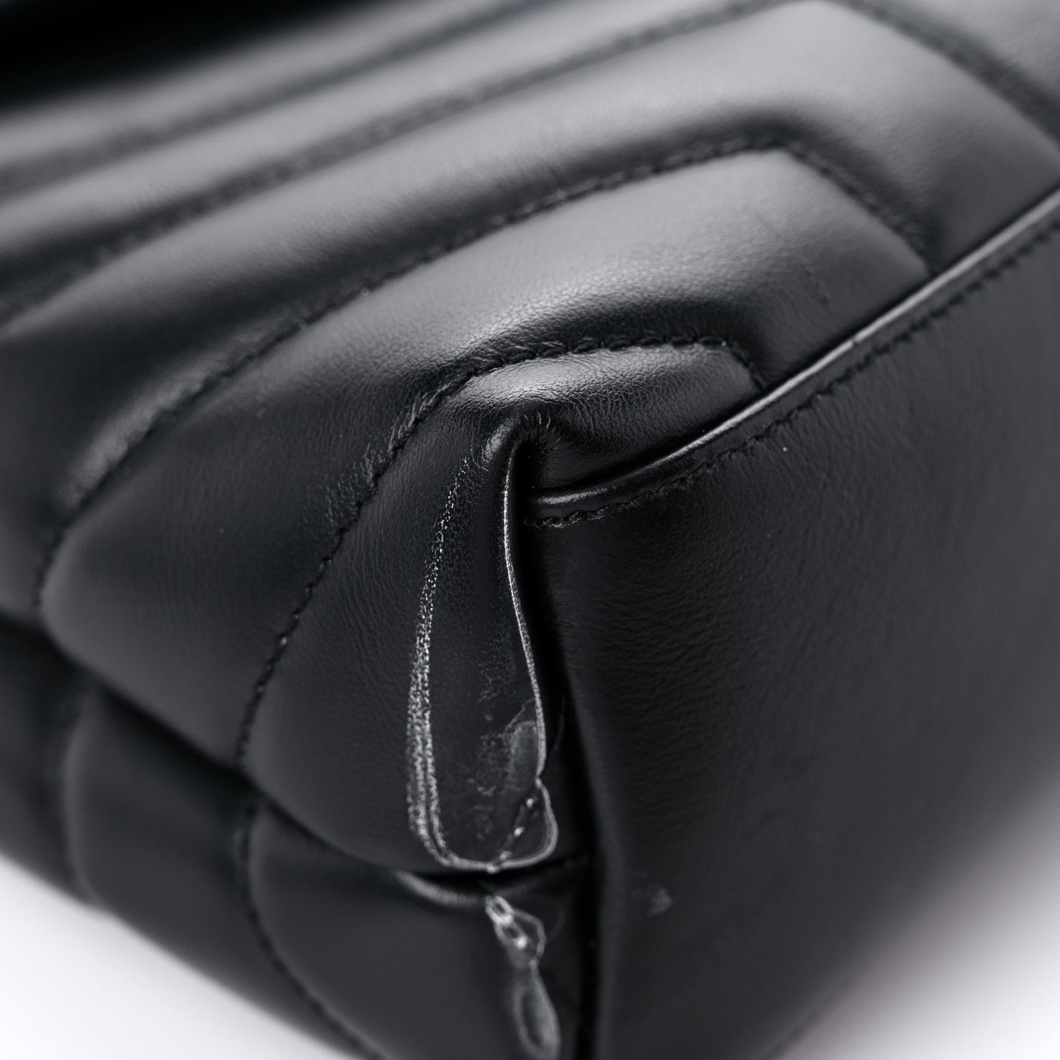 Saint Laurent Calfskin Y Quilted Monogram Monochrome Small Loulou Chain Satchel Black 8 of 21