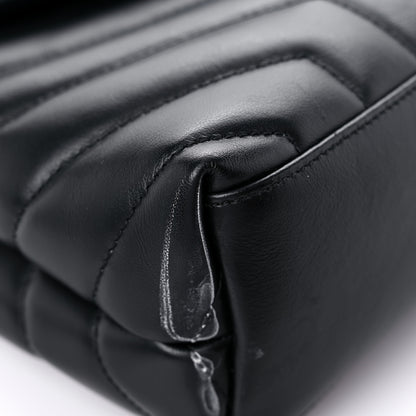 Saint Laurent Calfskin Y Quilted Monogram Monochrome Small Loulou Chain Satchel Black 8 of 21