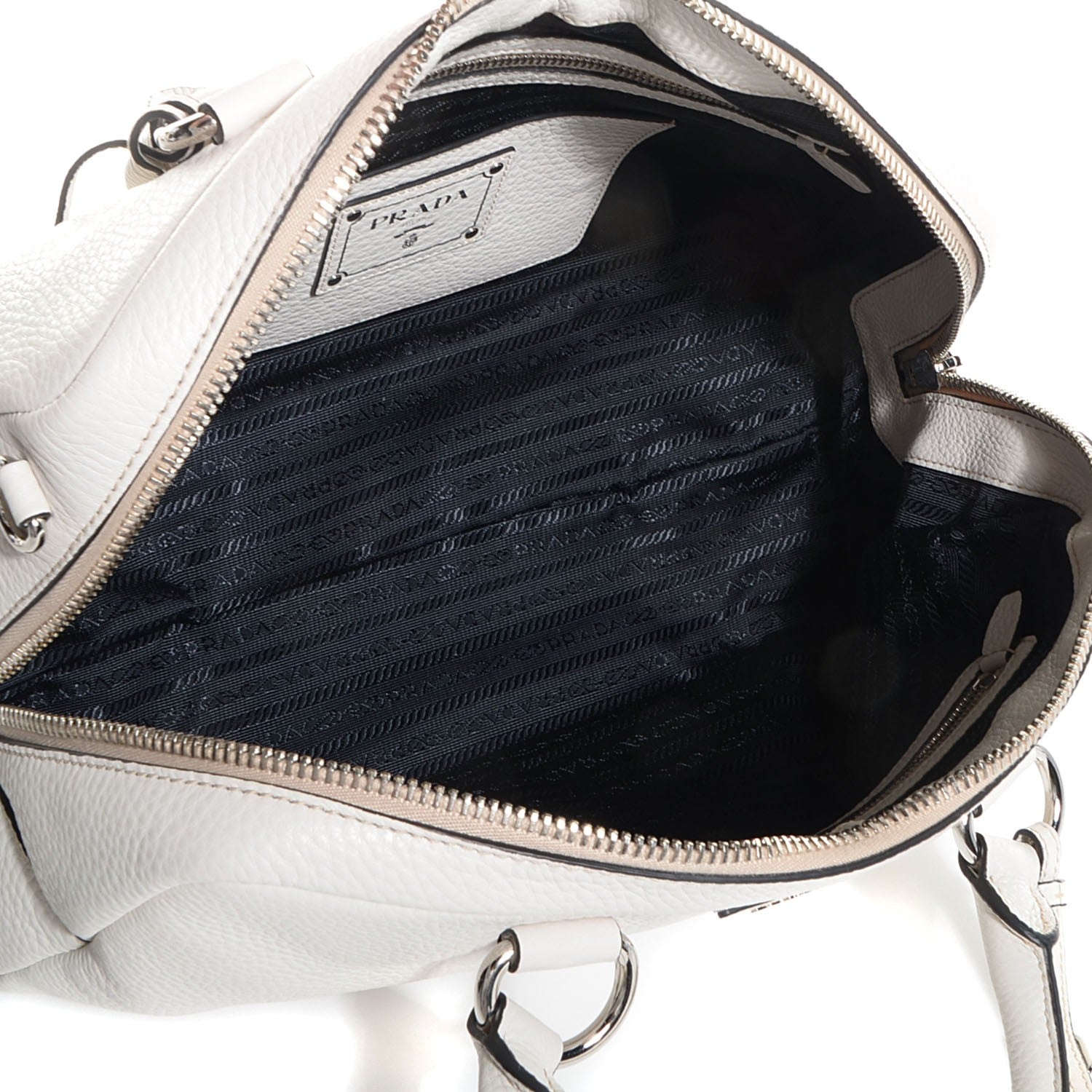 Prada Vitello Daino Top Handle Bag Talco 5 of 11