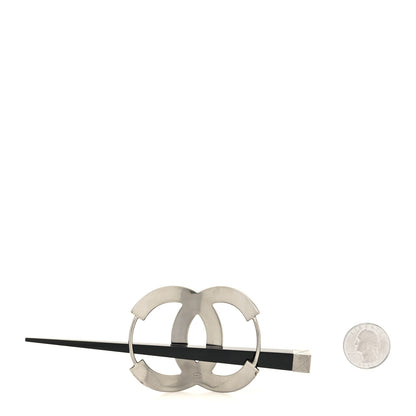 Chanel Quilted CC Hair Pin Ruthenium 2 of 5