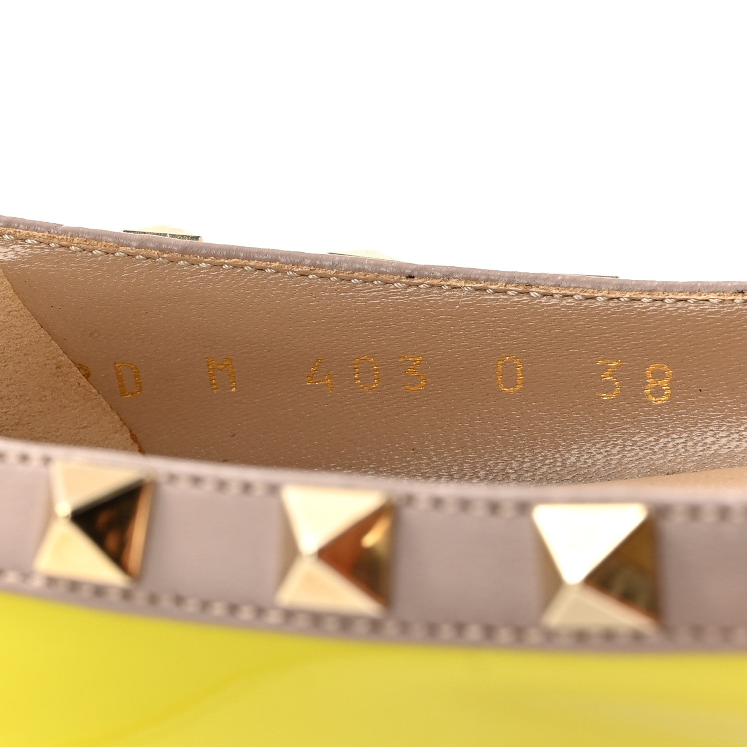 Valentino Garavani Patent Nappa Rockstud Ballerina Flats 38 Acid Yellow 9 of 9