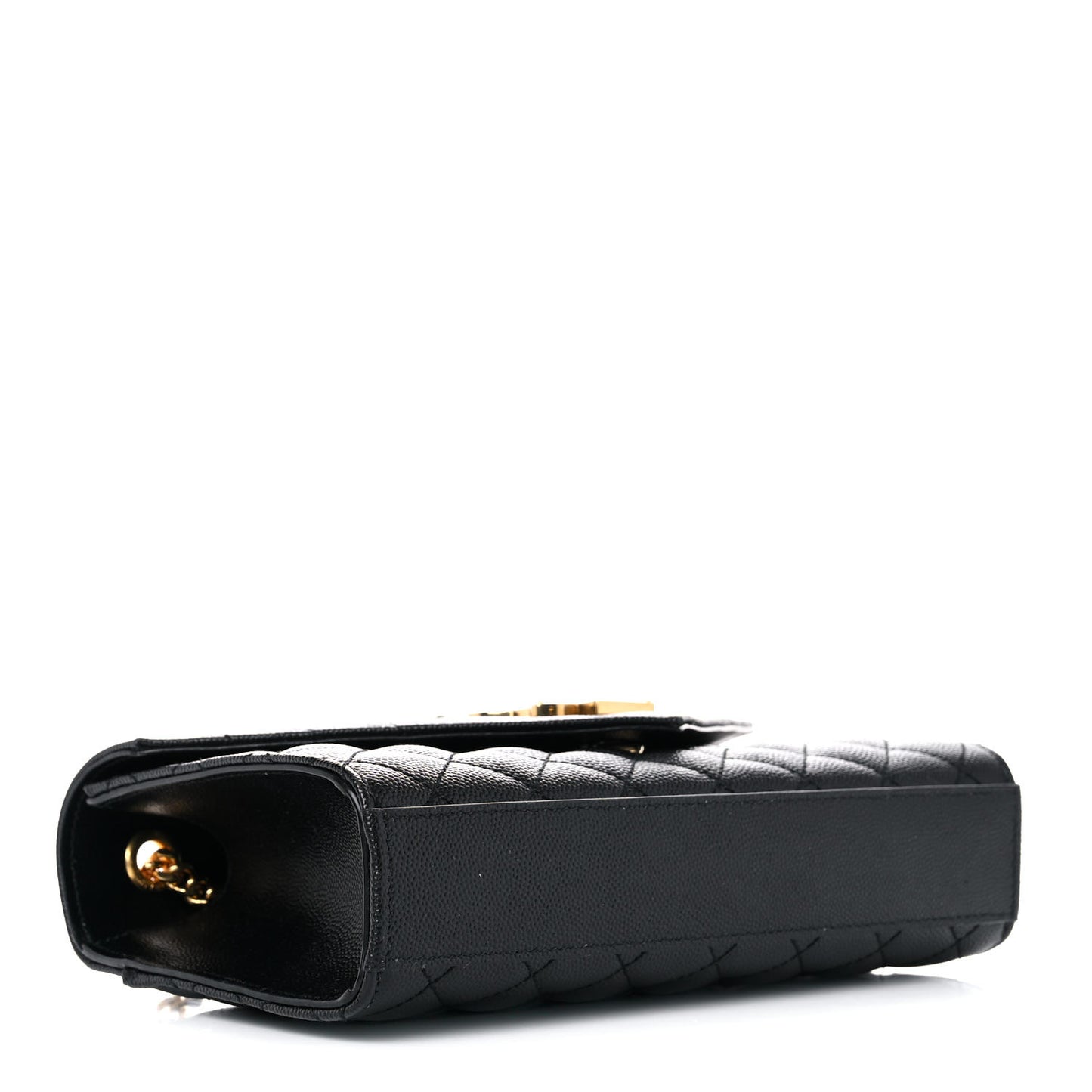 Grain De Poudre Textured Mixed Matelasse Triquilt Small Monogram Satchel Black