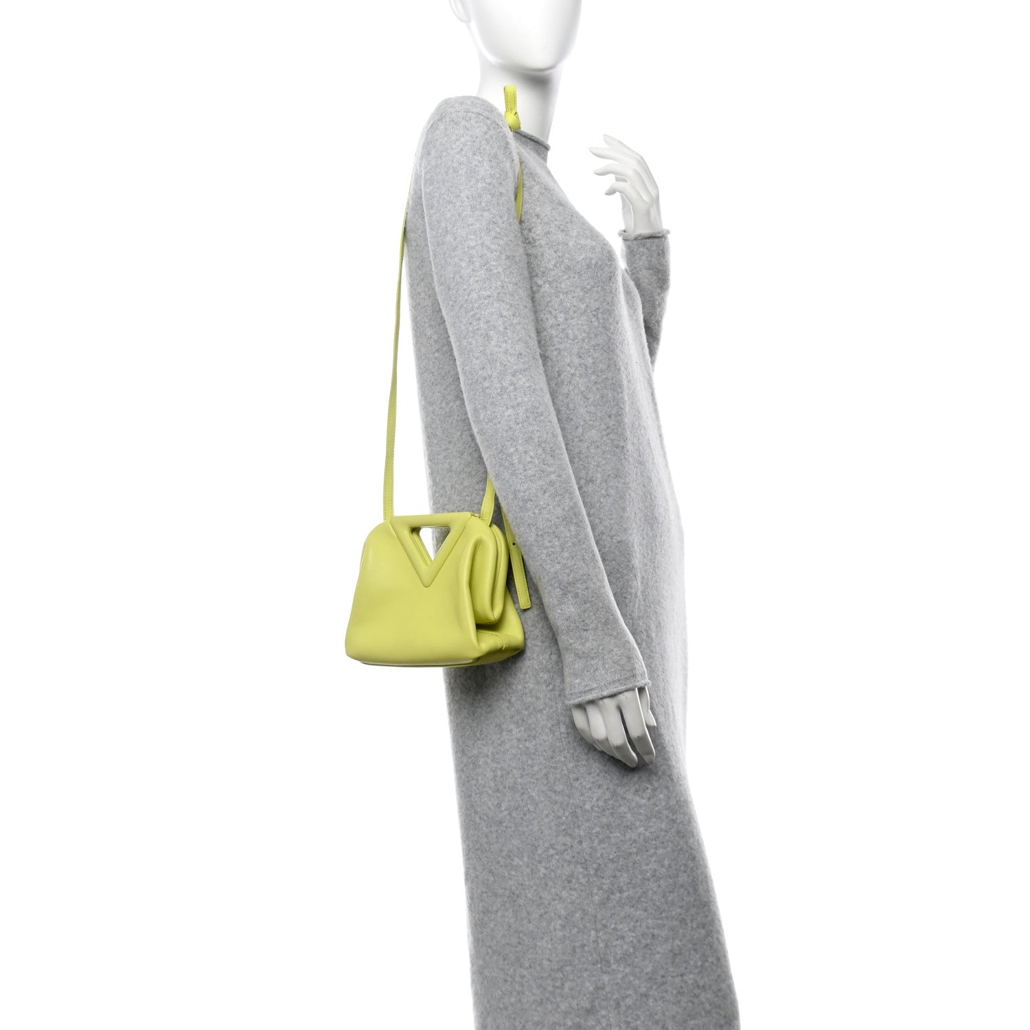 Bottega Veneta Calfskin Small The Point Triangle Bag Seagrass 2 of 9
