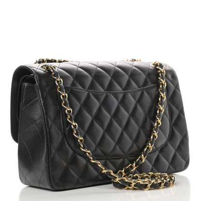 Chanel Caviar Quilted Jumbo Double Flap Black 3 of 12