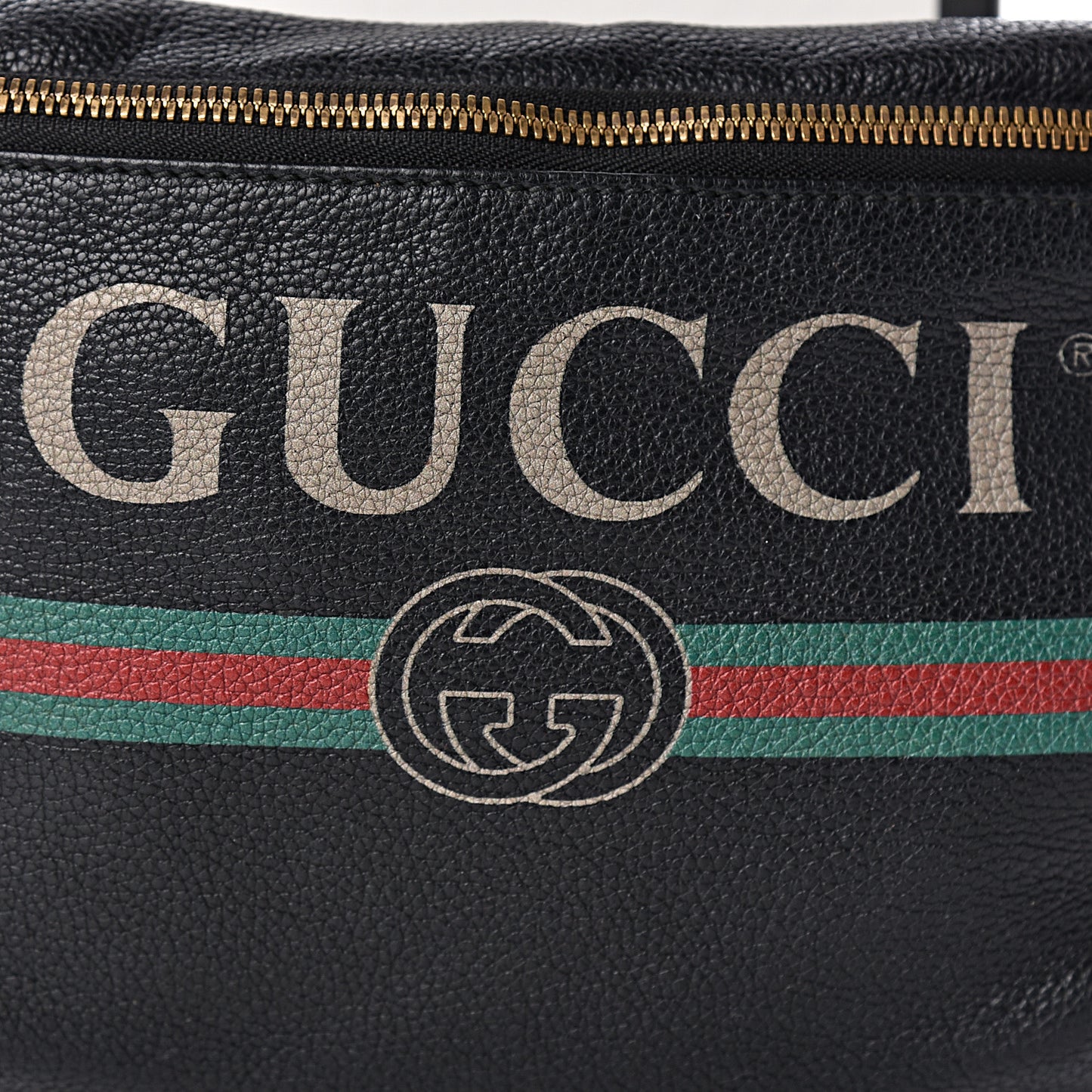 Grained Calfskin Logo Belt Bag Black