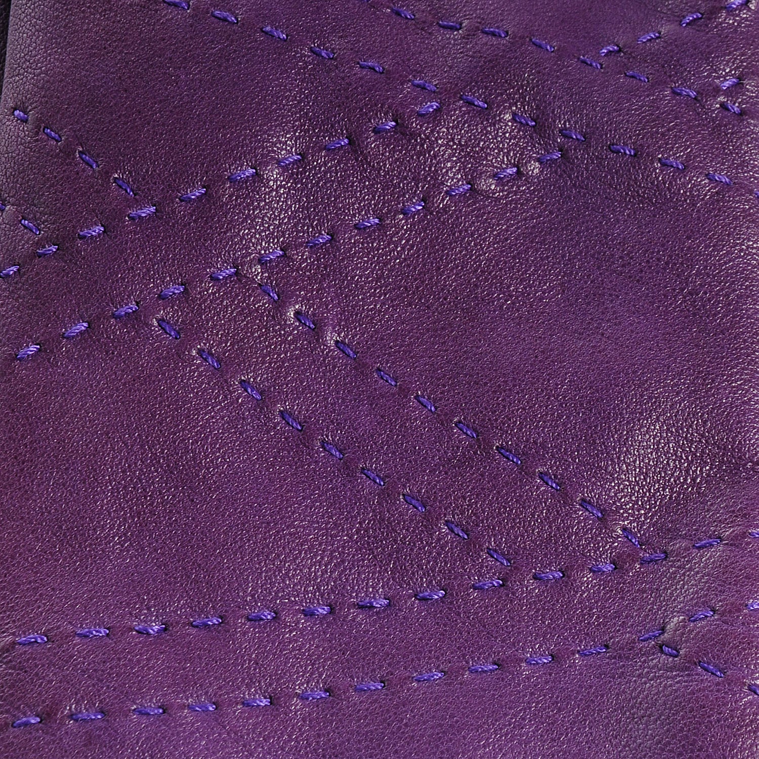 Hermes Lambskin Wool Lined Gloves 7.5 Iris 4 of 4