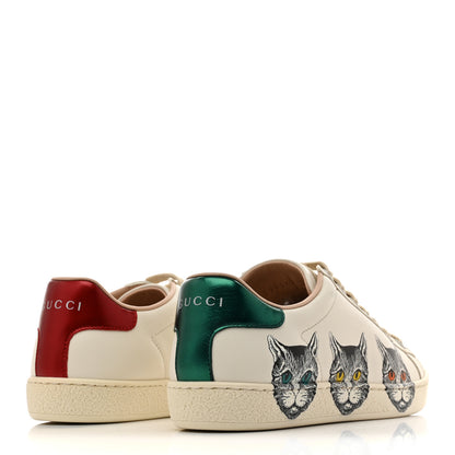 Gucci Calfskin Mystic Cat Print Womens Ace Sneakers 35.5 White 5 of 10