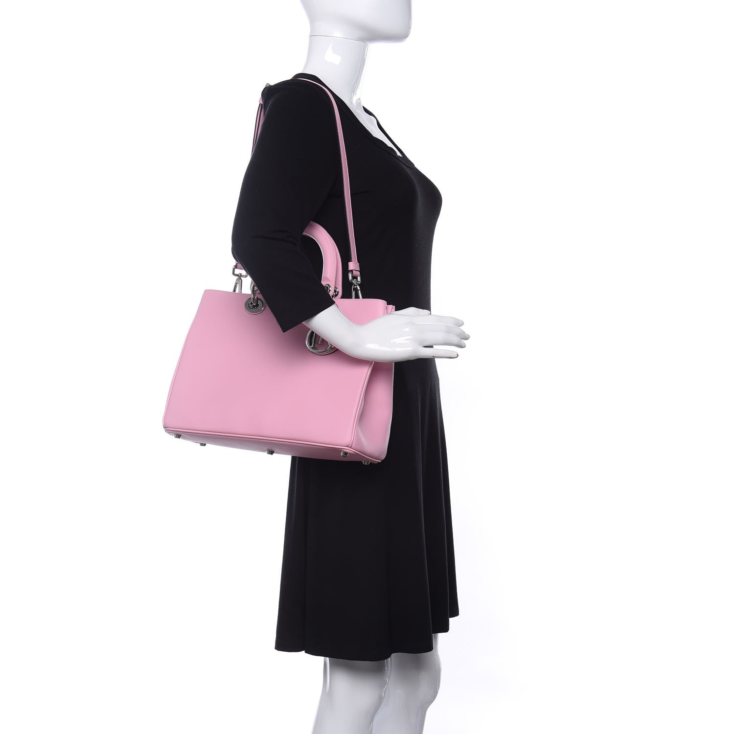 Christian Dior Smooth Calfskin Medium Diorissimo Tote Rose Tendre 2 of 9