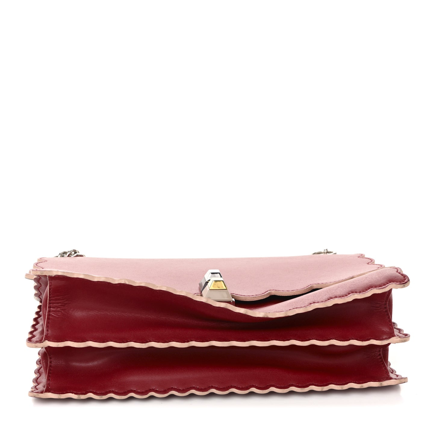 Vitello Liberty Scalloped Studded Kan I Shoulder Bag Fragola