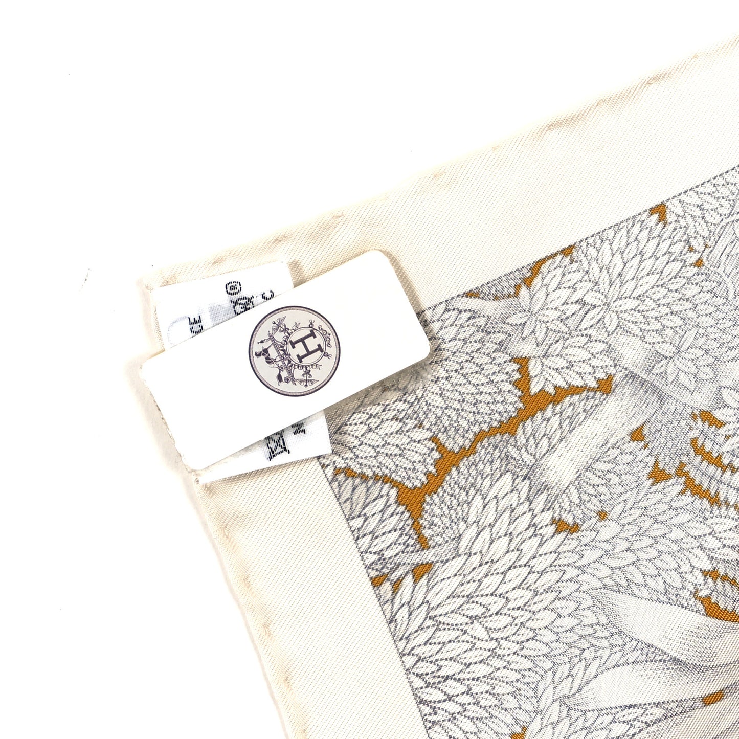 Silk Faubourg Tropical Scarf 90 Sepia White Caramel