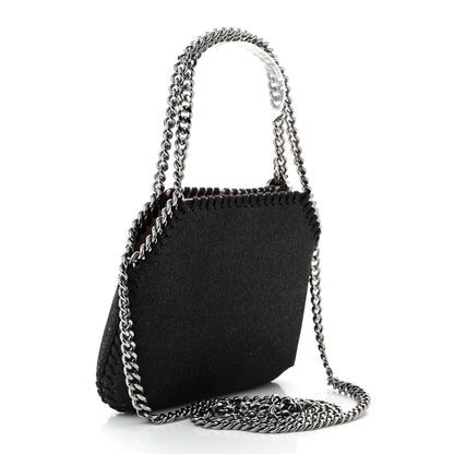 Stella McCartney Metallic Glitter Mini Falabella Box Shoulder Bag Black 3 of 10