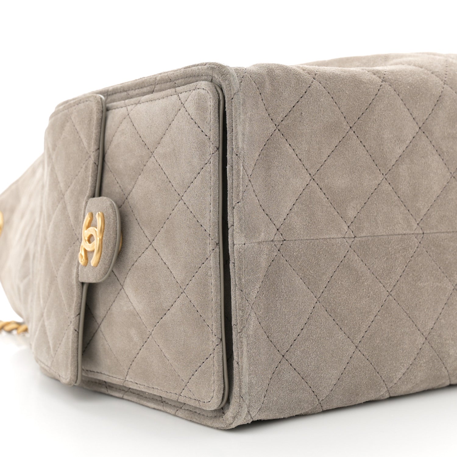 Chanel Suede Quilted Medium Chanel 25 Handbag Dark Grey 9 of 15