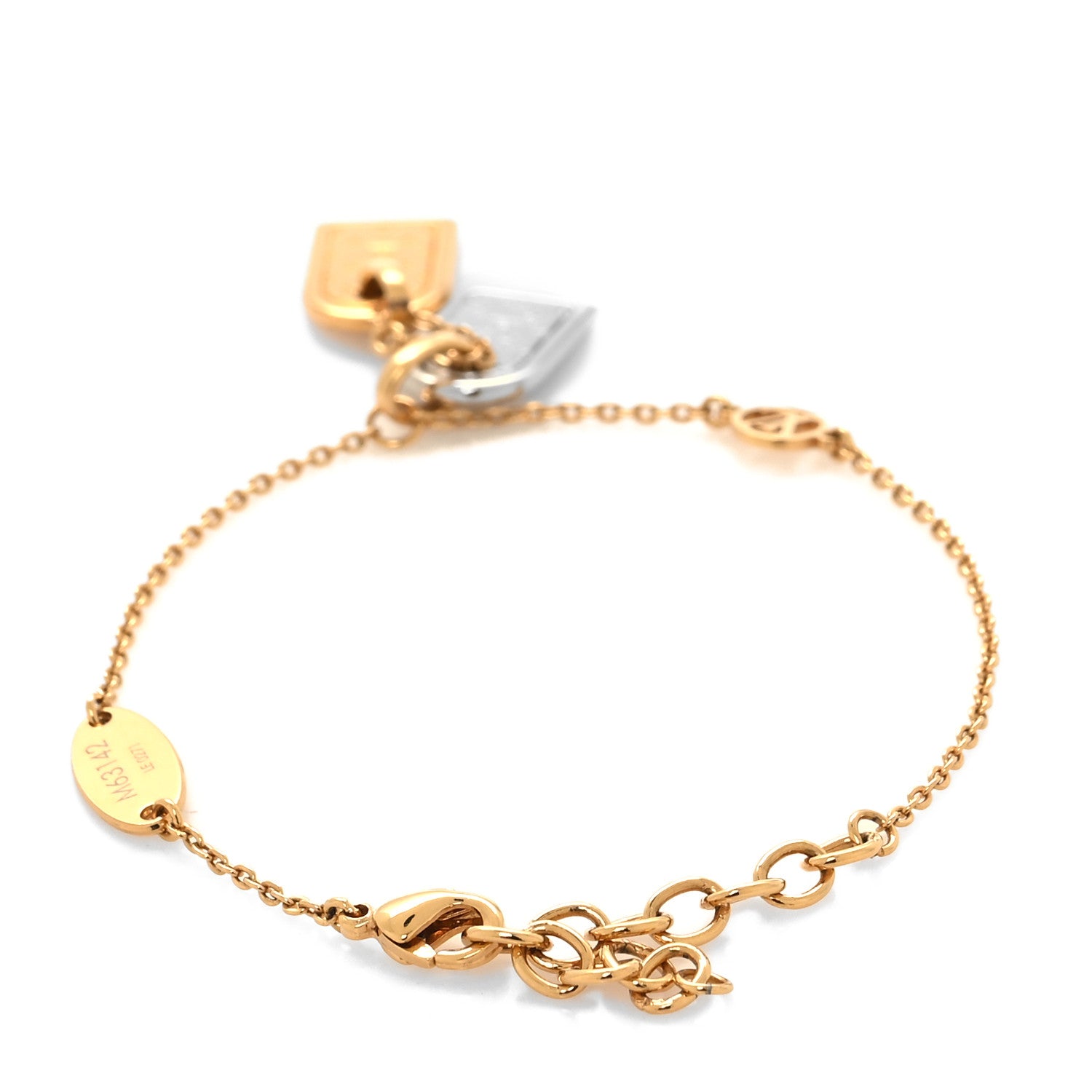 Louis Vuitton Brass Nanogram Bracelet Silver Gold 3 of 6