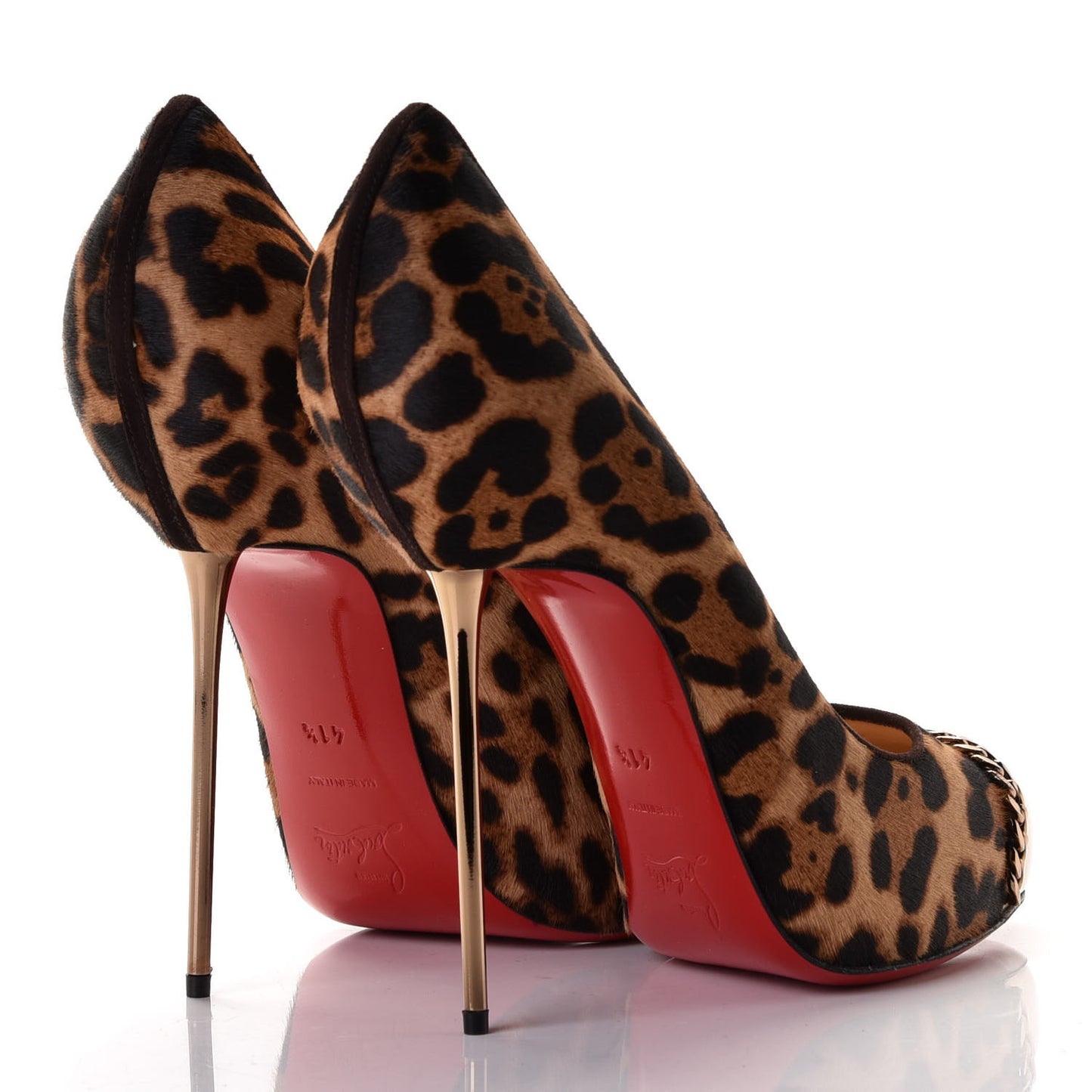 Pony Hair Leopard Luxor Metalipp 120 Pumps 41.5 Bronze