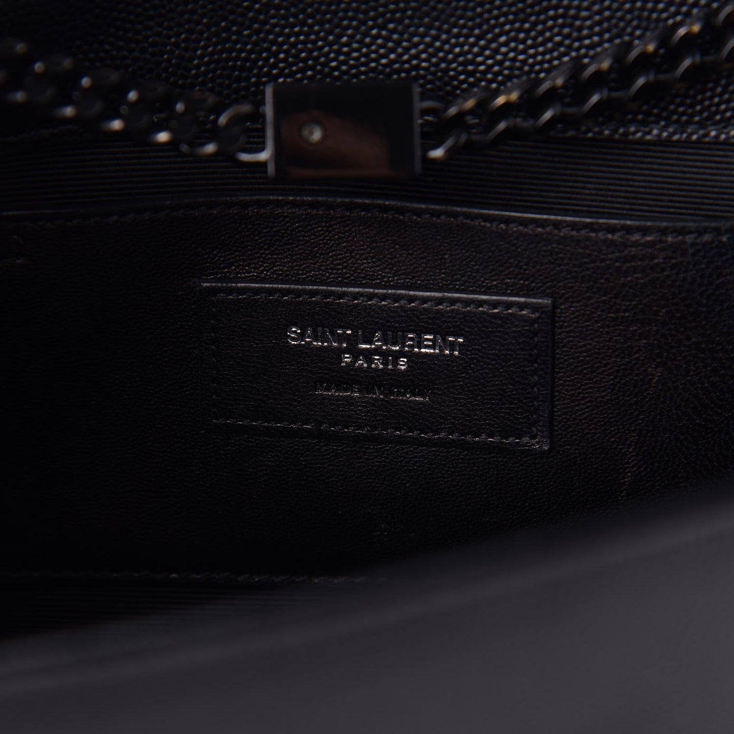 Grain De Poudre Medium Classic Monogram Kate Satchel Black