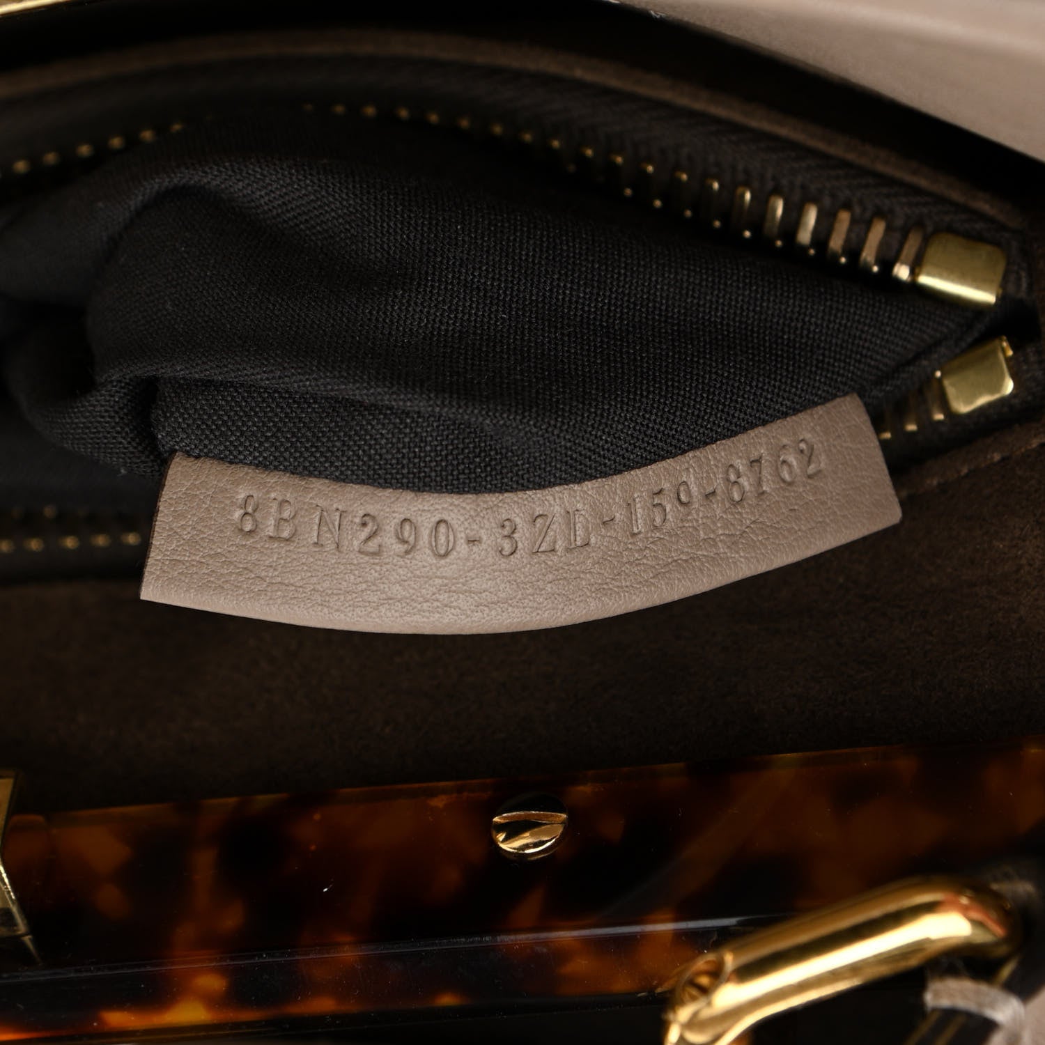 Fendi Vitello Seta Plexiglass Tortoise Medium Peekaboo Iconic Satchel Tortora 11 of 13