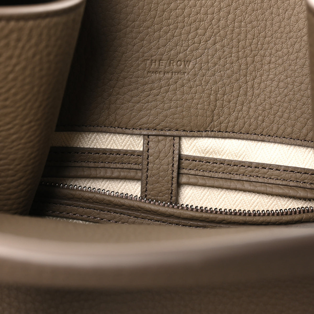 The Row Matte Grained Calfskin Soft Margaux 15 Dark Taupe 6 of 9