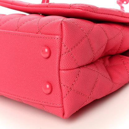 Chanel Caviar Quilted Incognito Extra Mini Coco Handle Flap Pink 10 of 11
