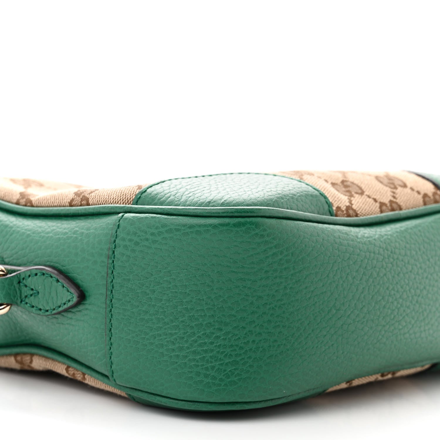 Gucci Monogram Dollar Calfskin Mini Bree Messenger Bag Beige Ebony Emerald 9 of 10