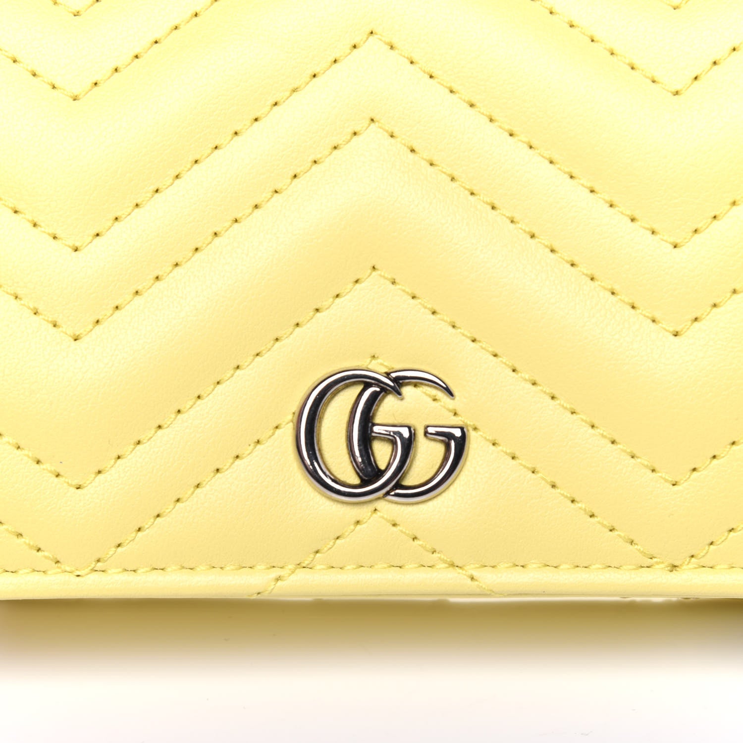 Gucci Calfskin Matelasse GG Marmont Mini Wallet On Chain Banana 9 of 10