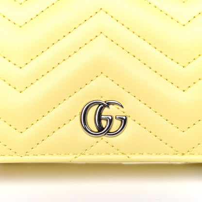 Gucci Calfskin Matelasse GG Marmont Mini Wallet On Chain Banana 9 of 10