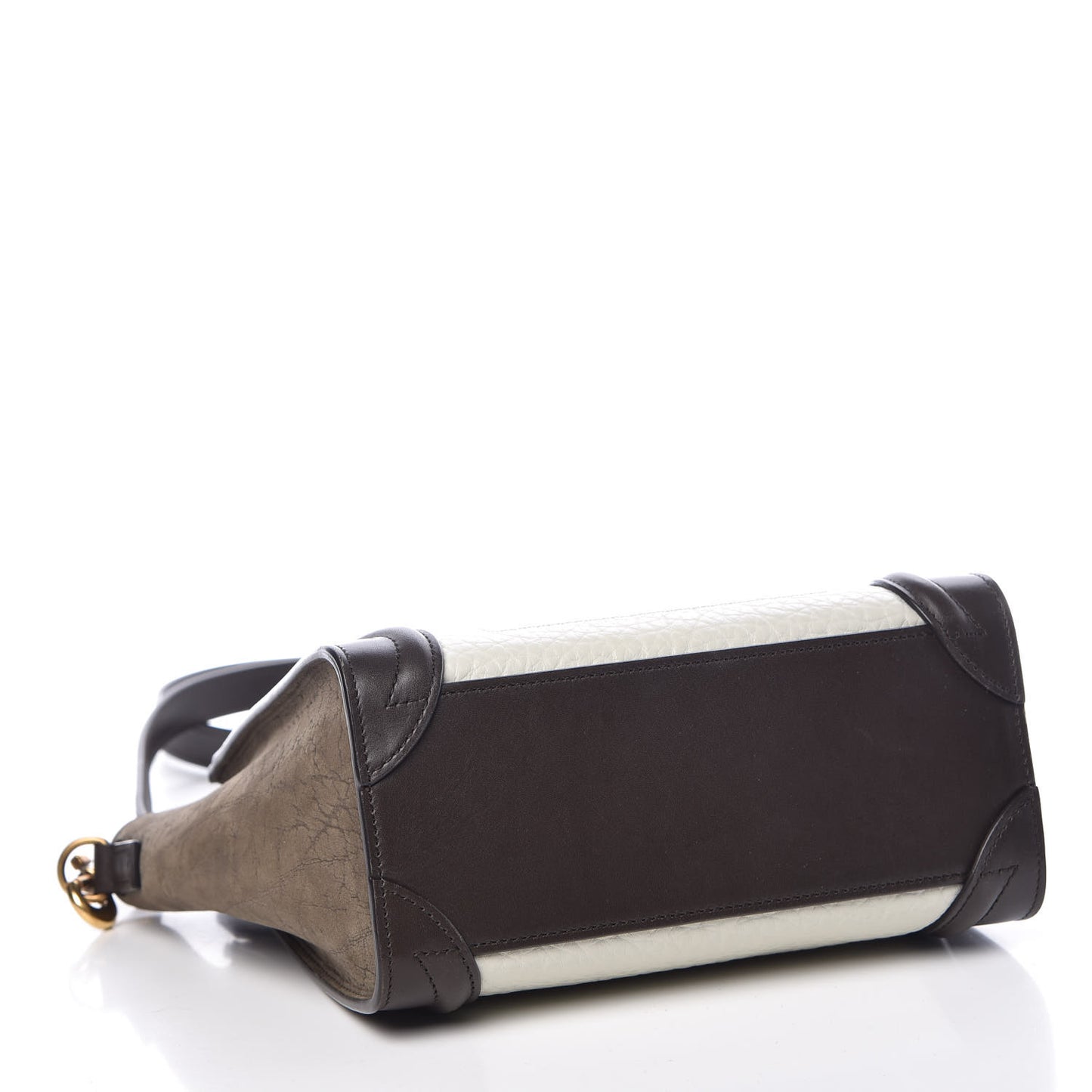 Grained Baby Calfskin Nubuck Nano Tri-Color Luggage Olive
