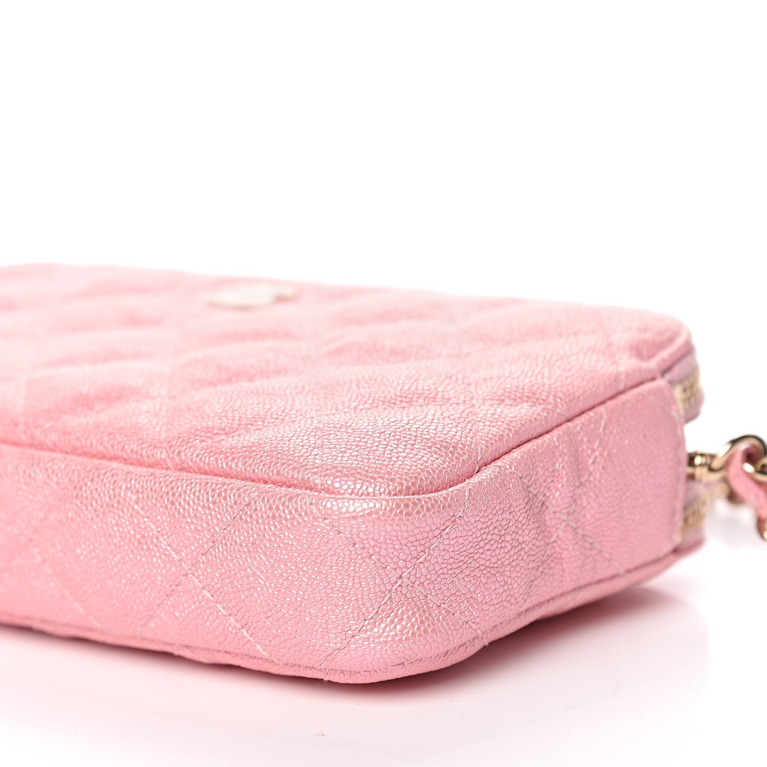 Chanel Iridescent Caviar Quilted Small Clutch With Chain Pink 10 of 13