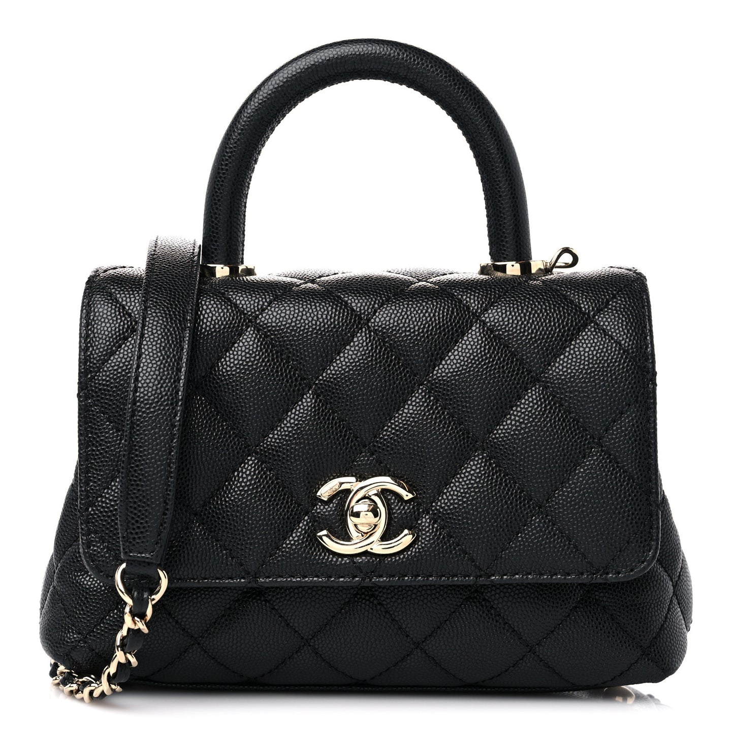 Caviar Quilted Extra Mini Coco Handle Flap Black