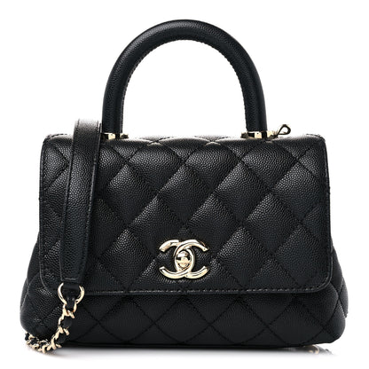 Chanel Caviar Quilted Extra Mini Coco Handle Flap Black 1 of 11