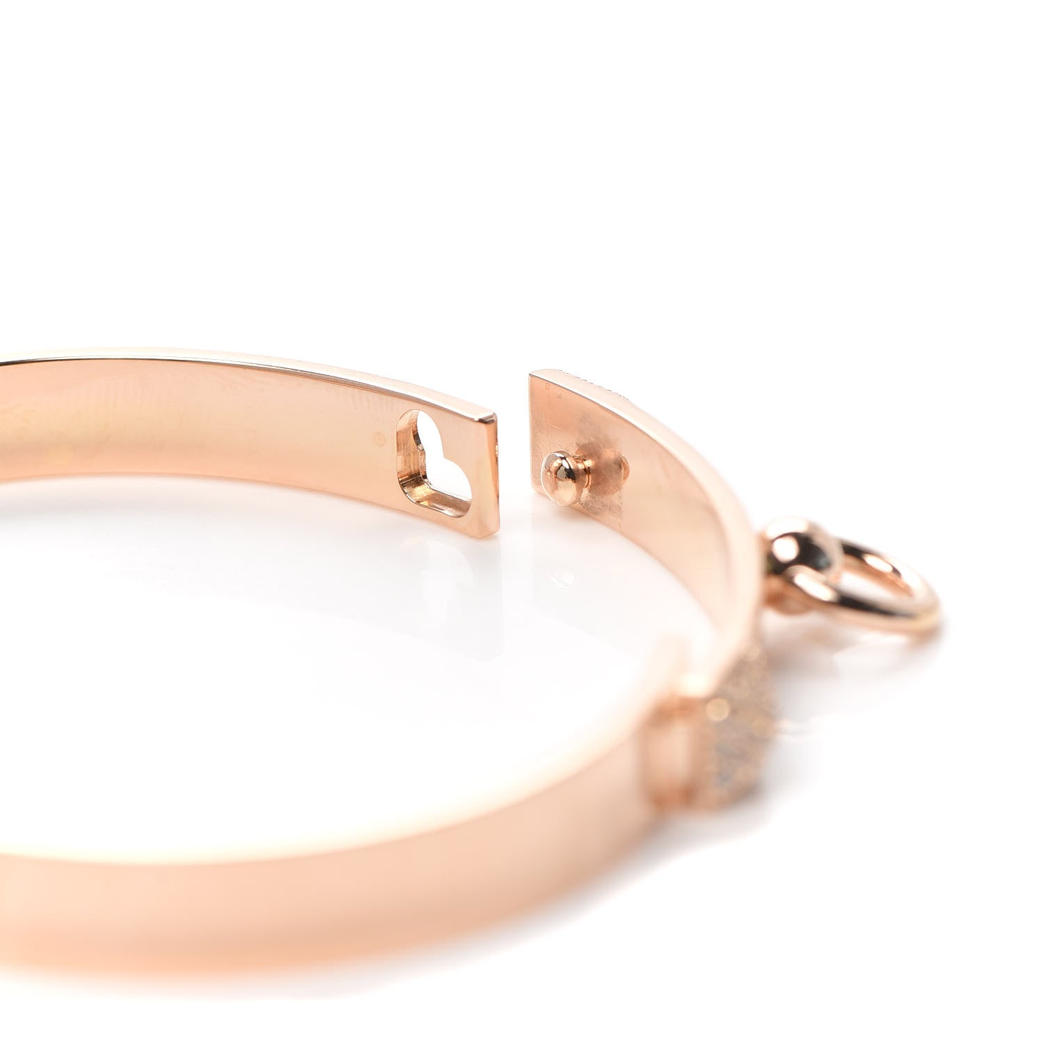 Hermes 18K Rose Gold Diamond PM Collier De Chien Bracelet SH 4 of 6