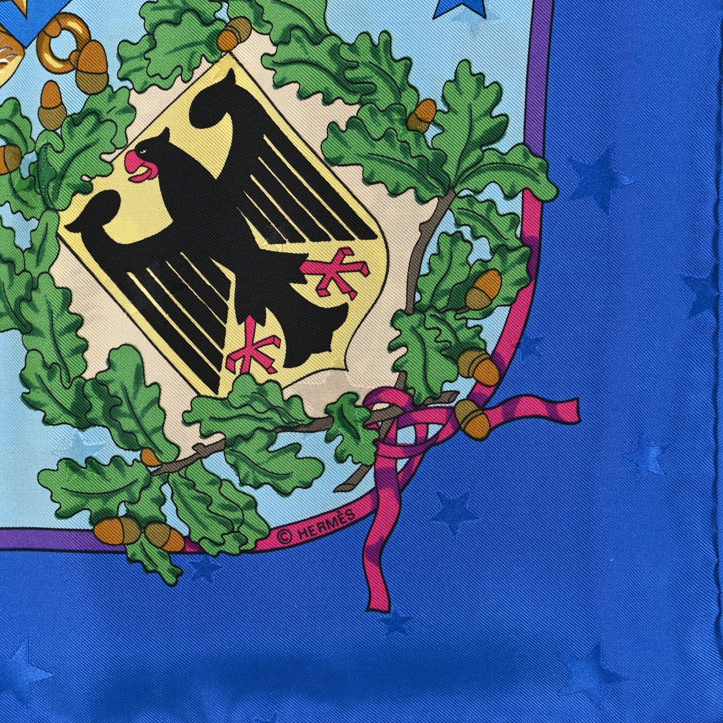 Silk Emblemes de L'Europe Scarf 90 Bleu