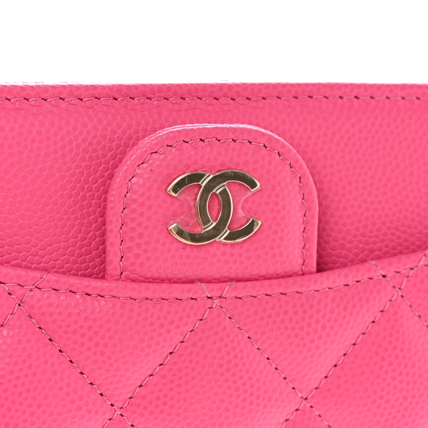 Chanel Caviar Quilted Flap Zip Card Holder Dark Pink 9 of 11