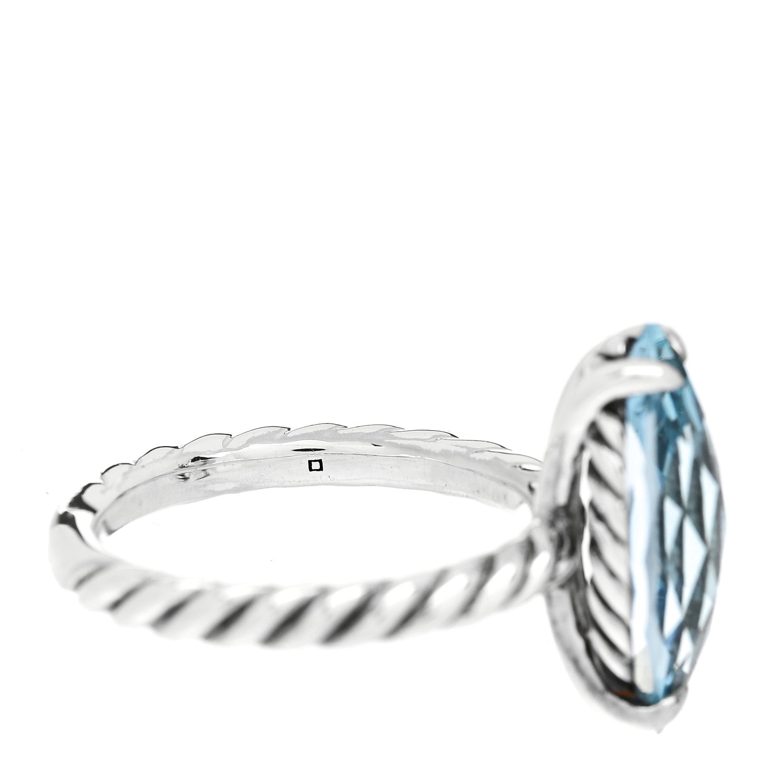 David Yurman Sterling Silver Blue Topaz Color Classics Marquise Ring 55 7.25 6 of 6
