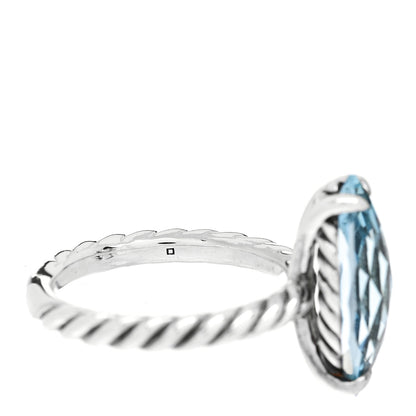 David Yurman Sterling Silver Blue Topaz Color Classics Marquise Ring 55 7.25 6 of 6