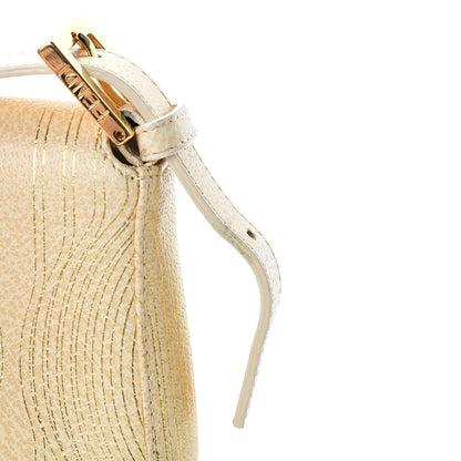 Fendi Metallic Calfskin Printed Baguette Gold 16 of 16