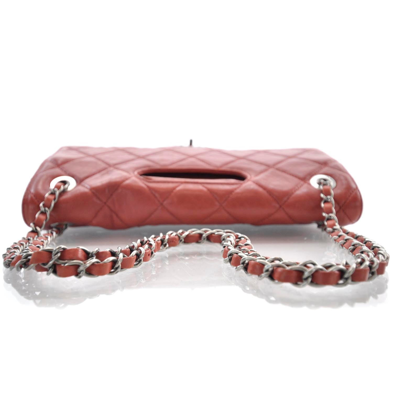 Chanel Lambskin Take Away Flap Bag Red 5 of 10