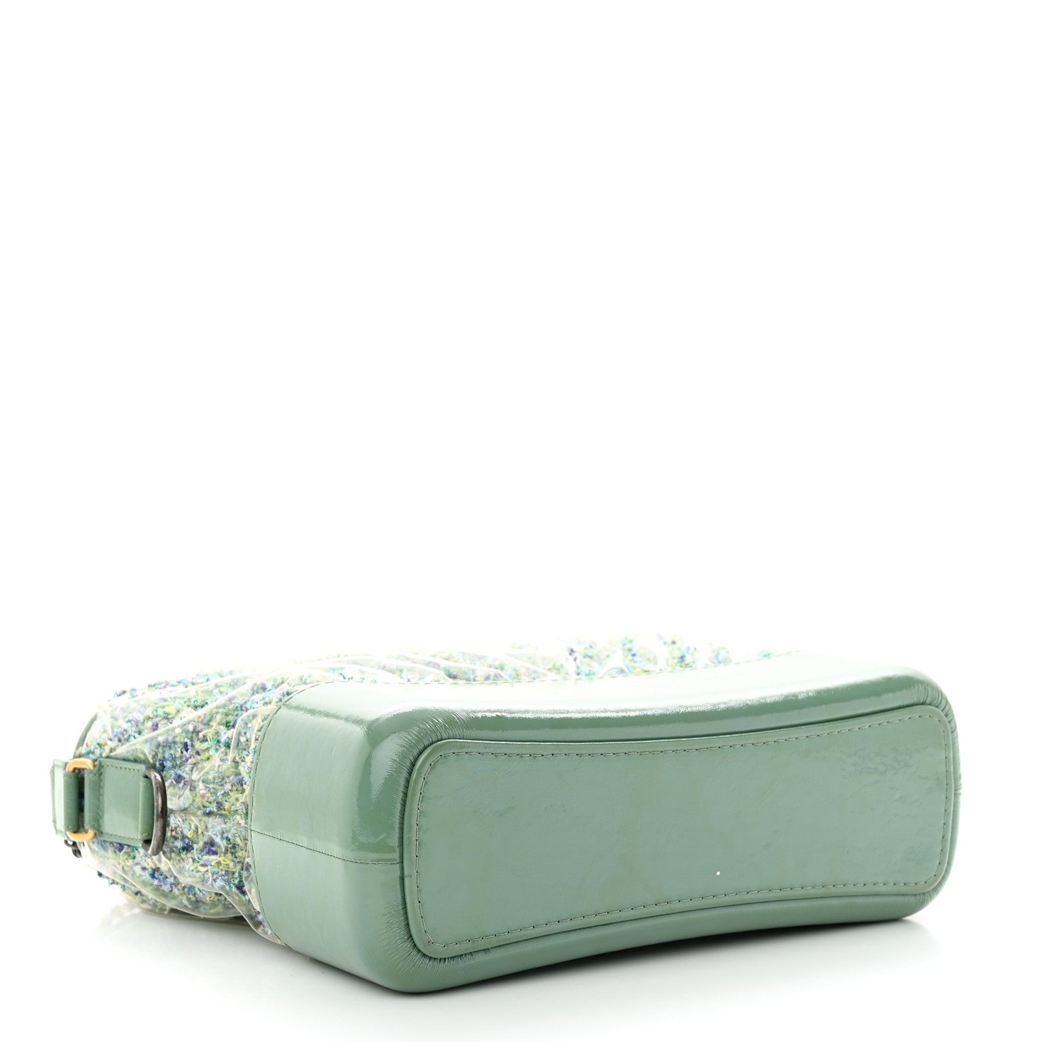 Chanel Tweed PVC Patent Chevron Quilted Medium Gabrielle Hobo Light Blue Multicolor 4 of 11